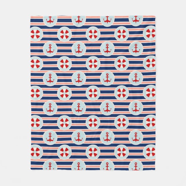 Manta Polar Rayas y modelo de puntos náuticos (Anverso)