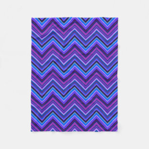 Manta Polar Rayas zigzag azules y violetas