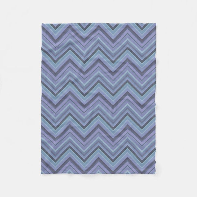 Manta Polar Rayas zigzag de color azul (Anverso)