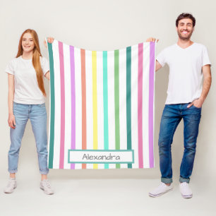 Manta Polar Rayo arcoiris con nombre