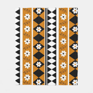 Manta Polar Rayo de borde Flor Diamante Boho Patrón floral