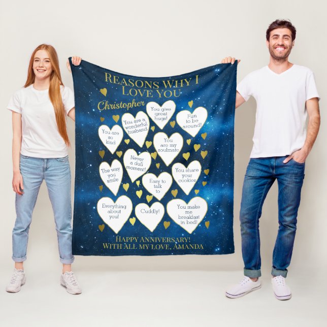 Manta Polar Razones del aniversario por las que te amo (In situ)