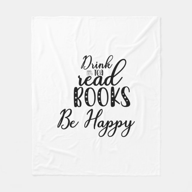 Manta Polar Reading Art Drink Tea Read Books Be Happy (Anverso)