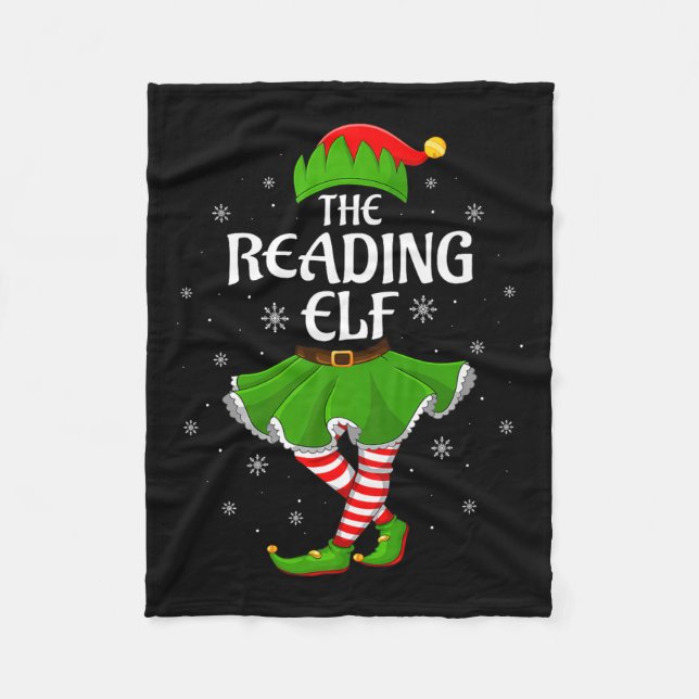 Manta Polar Reading Elf Christmas Family Girls Women Elf Squad (Anverso)