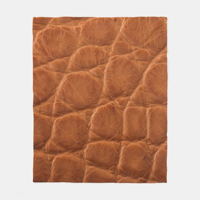 Manta Polar Real genuine tan brown alligator leather texture,  (Anverso)