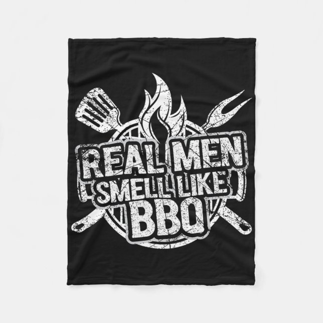 Manta Polar Real Men Smell Like Bbq Shirts For Men Byrbecue Sm (Anverso)