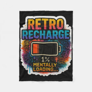 Manta Polar “Recarga Retro – Cargando Mentalmente…” 