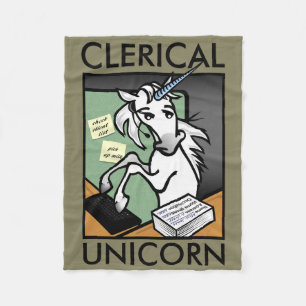 MANTA POLAR RECEPCIONISTA CLÉRICO DIVERTIDO UNICORN FLEECE BLA
