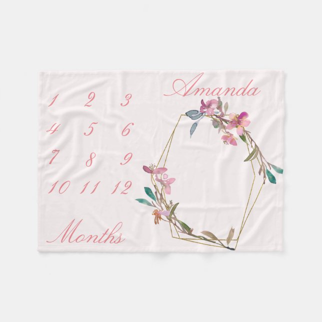 Manta Polar Recién nacido hito cerezo cerezo cerezo oro Geo (Frente (Horizontal))