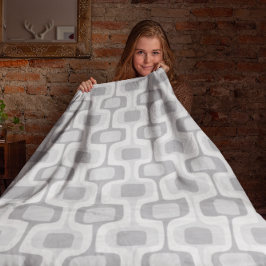 Manta Polar Rectángulo redondeado de mediados de siglo gris y 