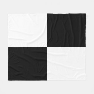 Manta Polar Rectángulos de cuadros blancos negros