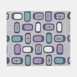 Manta Polar Rectángulos redondeados de MCM de medio siglo Púrp