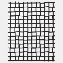 Manta Polar Rectáreas irregulares 270215 - Blanco sobre negro