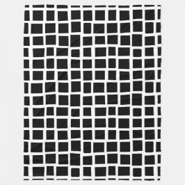 Manta Polar Rectáreas irregulares 270215 - Negro sobre blanco