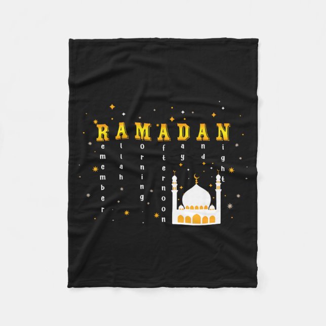 Manta Polar Recuerda a Allah Ramadán Mubarak Kareem (Anverso)