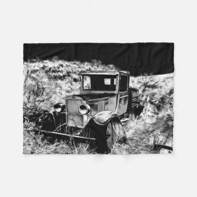 Manta Polar Recuerde Cuándo - Camión Vintage (Frente (Horizontal))