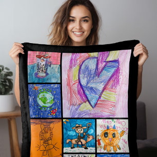 Manta Polar Recuerdo de arte personalizado de 8 fotos para niñ