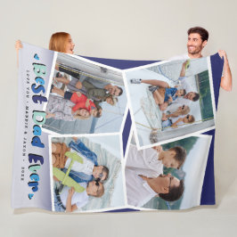 Manta Polar Recuerdo de foto personalizada 'Mejor papá del mun