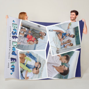 Manta Polar Recuerdo de foto personalizada 'Mejor papá del mun