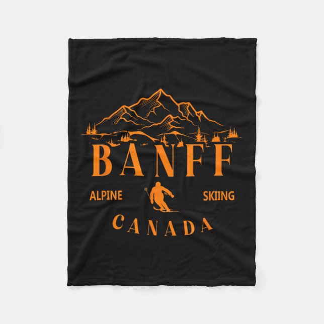 Manta Polar Recuerdo de Montaña Estación de Esquí Alpino Banff (Anverso)