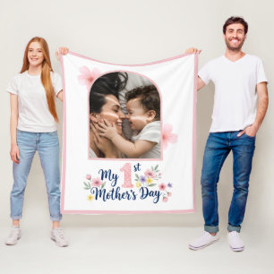 Manta Polar Recuerdo Personalizado 1er Día de la Madre Floral