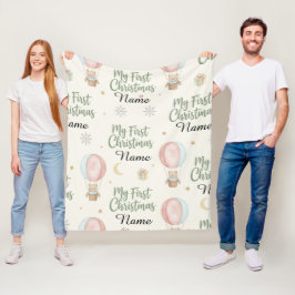 Manta Polar Recuerdo Personalizado de Mi Primer Navidad con No