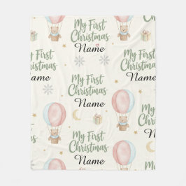 Manta Polar Recuerdo Personalizado de Mi Primer Navidad con No