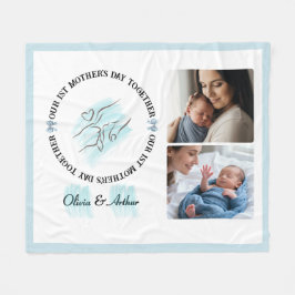 Manta Polar Recuerdo Personalizado Minimalista Azul para el Pr