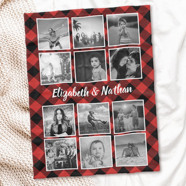 Manta Polar Recuerdos Collage de fotos Buffalo Plaid Lumberjac (Subido por el creador)