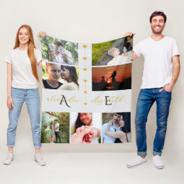 Manta Polar Recuerdos de Pareja Personalizados con 7 Fotos Per