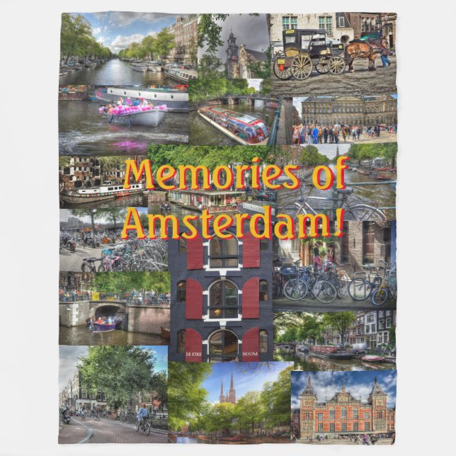 Manta Polar Recuerdos del Collage de fotos Souvenir de Amsterd (Anverso)