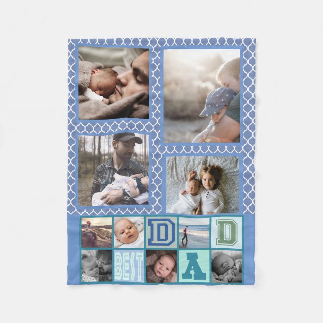 Manta Polar recuerdos fotográficos personalizados de papá (Anverso)