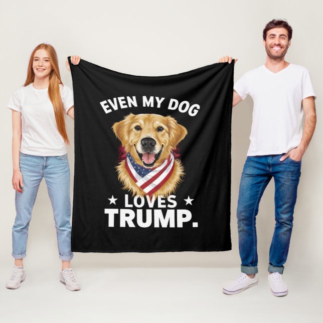 Manta Polar Recupera incluso mi perro ama la bandera de Trump  (In situ)