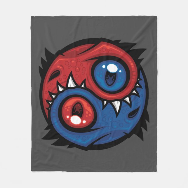 Manta Polar Red and Blue Yin Yang Dragons (Anverso)