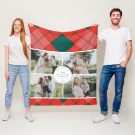 Manta Polar Red and Green Plaid Family Photo Christmas