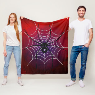 Manta Polar Red Black Spider Throw Blanket