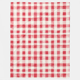 Manta Polar Red Cream Plaid Stripes Birthday