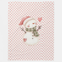 Manta Polar Red Fleece Blanket con Snowman