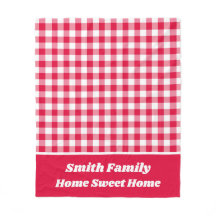 Red Gingham con borde de nombre rojo