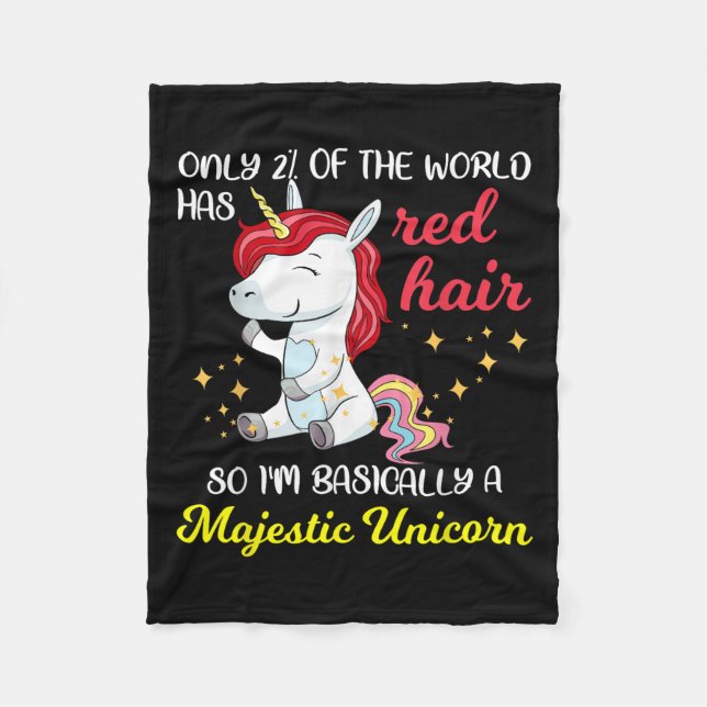 Manta Polar Red Hair Majestic Unicorn Funny Ginger Head Pride  (Anverso)