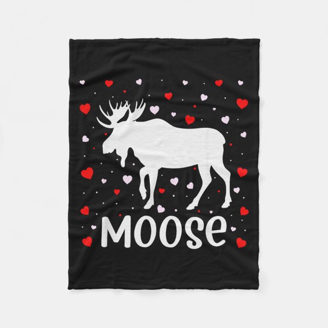 Manta Polar Red Heart Cud Love Graphic Moose Lover Valentine D (Anverso)