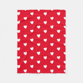 Manta Polar Red Hearts Fleece Blanket
