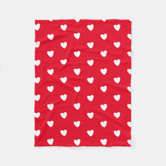 Manta Polar Red Hearts Fleece Blanket