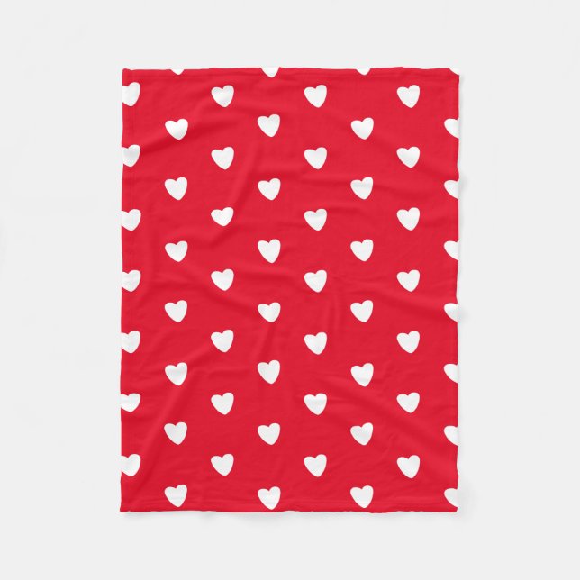 Manta Polar Red Hearts Fleece Blanket (Anverso)