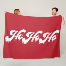 Red Ho Ho Ho Ho Navidades Fleece Blanket