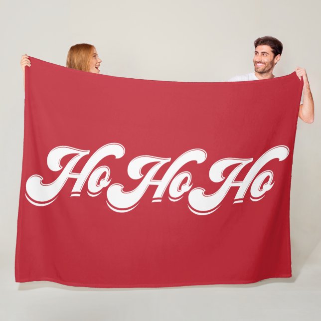 Manta Polar Red Ho Ho Ho Ho Navidades Fleece Blanket (In situ)
