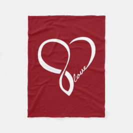 Manta Polar Red Love Heart Fleece Blanket