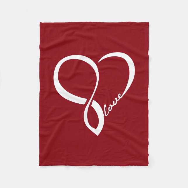 Manta Polar Red Love Heart Fleece Blanket (Anverso)