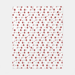 Manta Polar Red Ornaments & Stars Christmas Fleece Blanket