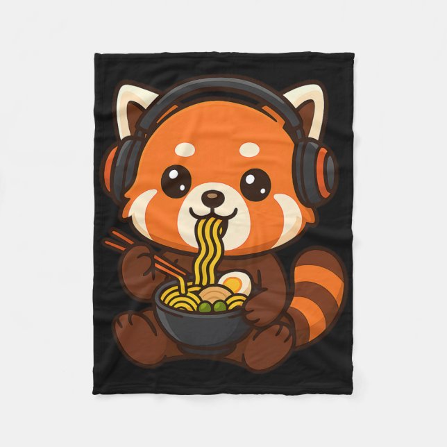 Manta Polar Red Panda Gaming Gamer Eating Ramen  (Anverso)